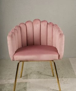 The Golden Triangle India Valentina Tiramisu Accent Chair - Blush Pink