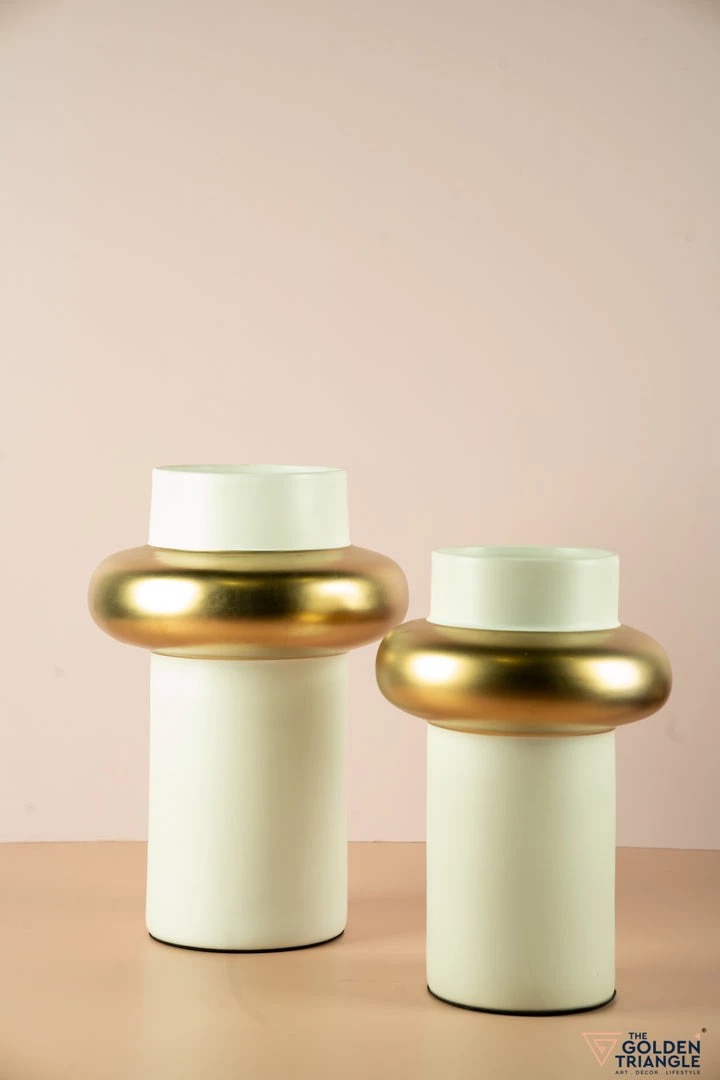 The Golden Triangle India Vases Pillar Vase With Gold Ring 3 The Golden Triangle India Vases Pillar Vase With Gold Ring