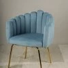 The Golden Triangle India Furniture Valentina Tiramisu Accent Chair - Blue