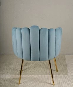 The Golden Triangle India Furniture Valentina Tiramisu Accent Chair - Blue