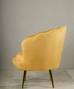The-Golden-Triangle-India Furniture Eliza Shell Accent Chair - Yellow