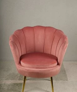 The-Golden-Triangle-India Eliza Shell Accent Chair - Blush Pink