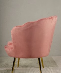 The-Golden-Triangle-India Eliza Shell Accent Chair - Blush Pink