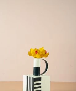 The Golden Triangle India Funnel Matte Vase With A Handle