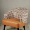 The Golden Triangle India Troy Houndstooth Barrel Chair