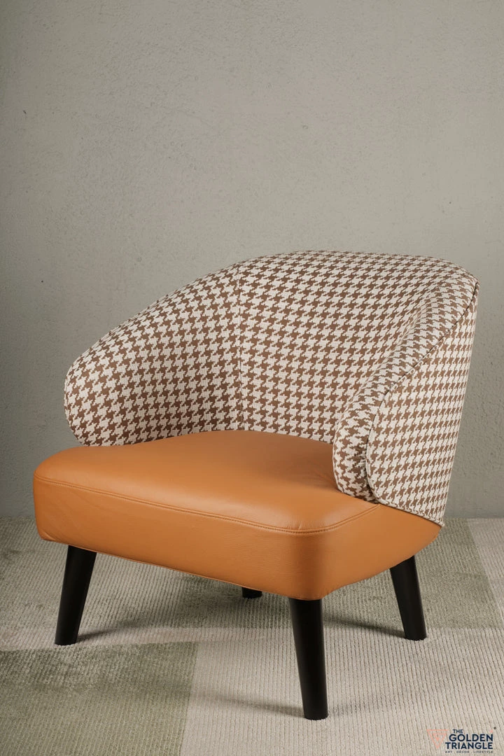The Golden Triangle India Troy Houndstooth Barrel Chair 3 The Golden Triangle India Troy Houndstooth Barrel Chair