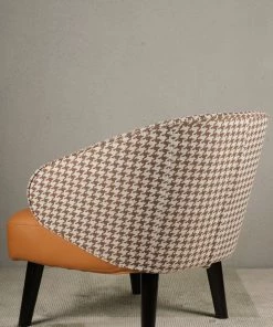 The Golden Triangle India Troy Houndstooth Barrel Chair 11 The Golden Triangle India Troy Houndstooth Barrel Chair