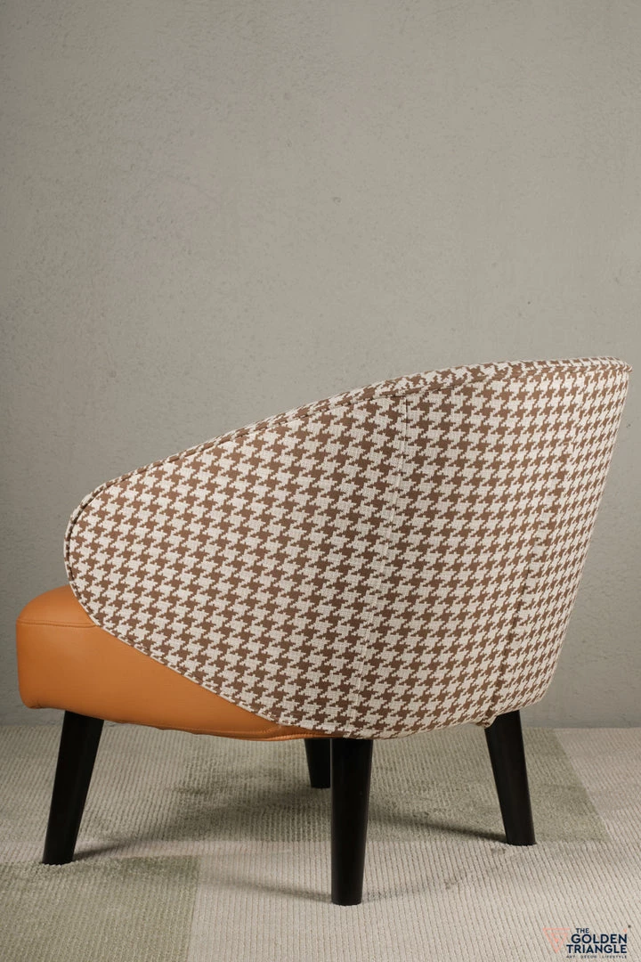 The Golden Triangle India Troy Houndstooth Barrel Chair 7 The Golden Triangle India Troy Houndstooth Barrel Chair