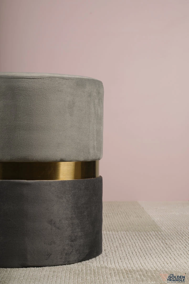 The-Golden-Triangle-India Furniture Cocktail Pouffe - Black And Grey 4 The-Golden-Triangle-India Furniture Cocktail Pouffe - Black And Grey