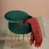 The-Golden-Triangle-India Sale Coco Vanity Storage Pouffe - Pine Green