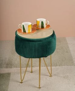 The-Golden-Triangle-India Sale Coco Vanity Storage Pouffe - Pine Green 8 The-Golden-Triangle-India Sale Coco Vanity Storage Pouffe - Pine Green