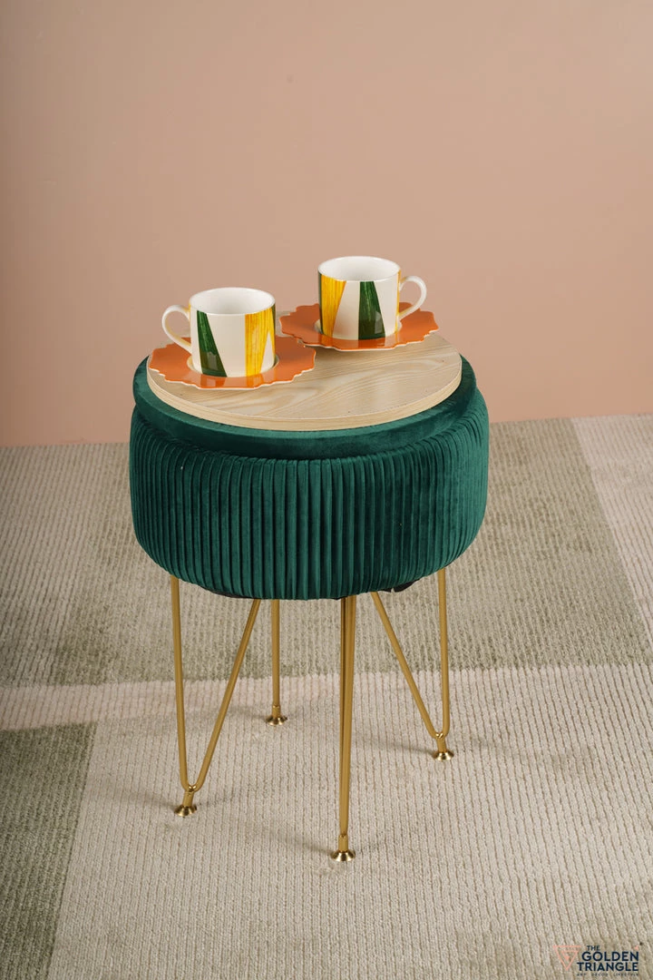 The-Golden-Triangle-India Sale Coco Vanity Storage Pouffe - Pine Green 5 The-Golden-Triangle-India Sale Coco Vanity Storage Pouffe - Pine Green