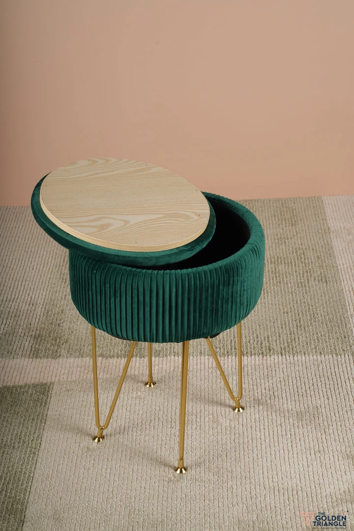 The-Golden-Triangle-India Sale Coco Vanity Storage Pouffe - Pine Green 6 The-Golden-Triangle-India Sale Coco Vanity Storage Pouffe - Pine Green