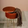 The-Golden-Triangle-India Coco Vanity Storage Pouffe - Rust