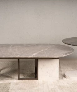 The Golden Triangle India Sacha Bunching Marble Coffee Table - Set Of 2