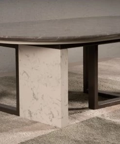 The Golden Triangle India Sacha Bunching Marble Coffee Table - Set Of 2