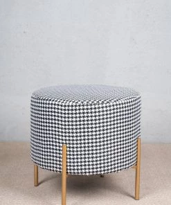 The-Golden-Triangle-India Elite Houndstooth Pouffe