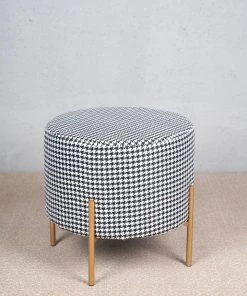 The-Golden-Triangle-India Elite Houndstooth Pouffe