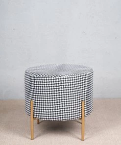 The-Golden-Triangle-India Elite Houndstooth Pouffe