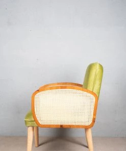 The Golden Triangle India Baxter Rattan Chair - Green