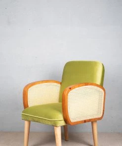The Golden Triangle India Baxter Rattan Chair - Green