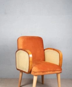 The Golden Triangle India Furniture Baxter Rattan Chair - Orange