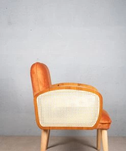 The Golden Triangle India Furniture Baxter Rattan Chair - Orange