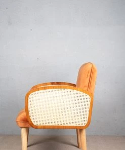 The Golden Triangle India Furniture Baxter Rattan Chair - Orange