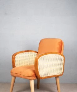 The Golden Triangle India Furniture Baxter Rattan Chair - Orange