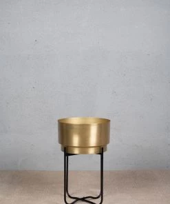 The-Golden-Triangle-India Corten Metal Planter - Gold & Black