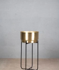 The-Golden-Triangle-India Corten Metal Planter - Gold & Black