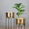 The-Golden-Triangle-India Corten Metal Planter - Gold & Black 1 The-Golden-Triangle-India Corten Metal Planter - Gold & Black