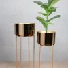The-Golden-Triangle-India Corten Metal Planter - Gold Planters