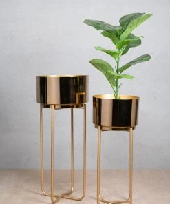 The-Golden-Triangle-India Corten Metal Planter - Gold Planters
