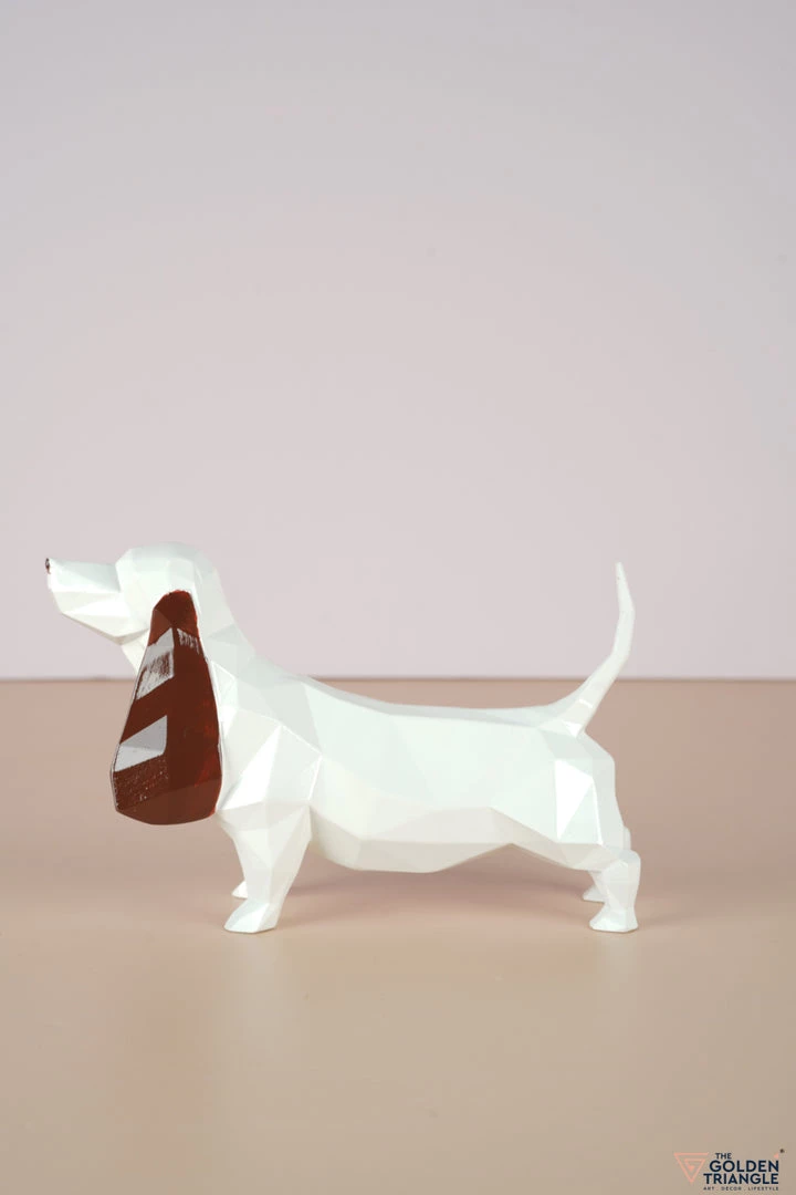 The Golden Triangle India Artefacts Dachshund Dog Figurine - White 3 The Golden Triangle India Artefacts Dachshund Dog Figurine - White