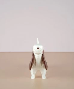 The Golden Triangle India Artefacts Dachshund Dog Figurine - White