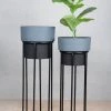 The-Golden-Triangle-India Arzola Two Tone Planter - Black & Gray