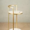 The-Golden-Triangle-India Furniture Ester Side Table - White And Gold