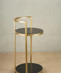 The-Golden-Triangle-India Ester Side Table - Black And Gold Furniture
