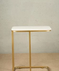 The-Golden-Triangle-India Pilar Side Table - Gold Furniture