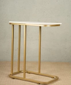 The-Golden-Triangle-India Pilar Side Table - Gold Furniture
