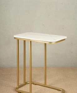 The-Golden-Triangle-India Pilar Side Table - Gold Furniture