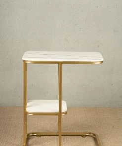 The-Golden-Triangle-India Furniture Teagen Side Table - Gold