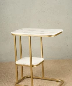 The-Golden-Triangle-India Furniture Teagen Side Table - Gold