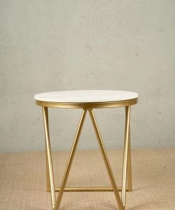 The-Golden-Triangle-India Furniture Arlo Side Table - White