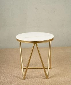 The-Golden-Triangle-India Furniture Arlo Side Table - White