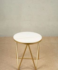The-Golden-Triangle-India Furniture Arlo Side Table - White