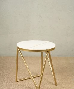 The-Golden-Triangle-India Furniture Arlo Side Table - White