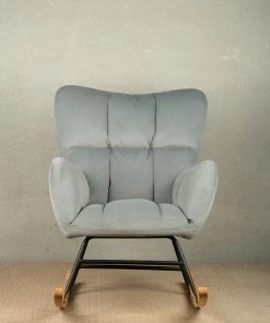 The Golden Triangle India Zeus Rocking Chair - Gray Furniture