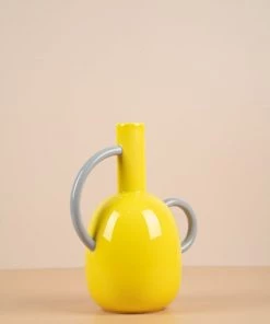The Golden Triangle India Vase With Handles - Yellow Vases